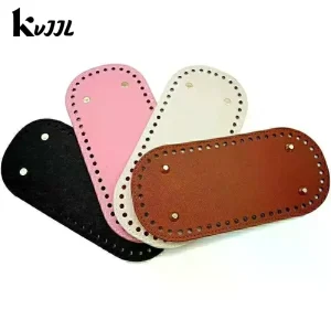 Fond rond ovale pour sac tricoté, accessoires de sac en cuir, fond fait à la main avec trous, fond de sac en Crochet pour bricolage