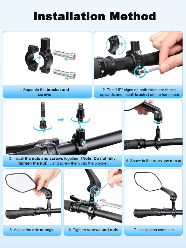 Rétroviseur rotatif guidon universel vélo moto scooter… – vue 6