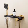 Ensemble de douche mural en laiton doré brossé – vue 6