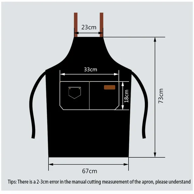 Tablier cuisine imperméable toile polyester noire genou… – vue 6