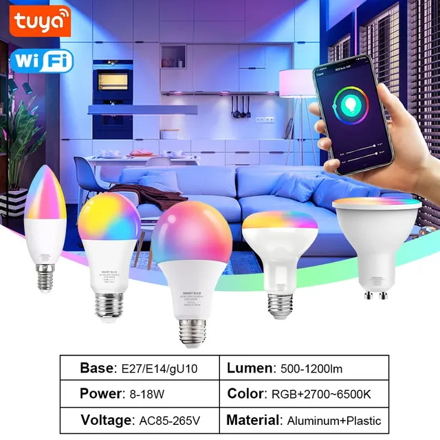 Tuya WiFi Smart Blub E27 E14 GU10 ampoules de couleur… – vue 2