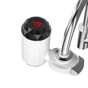 Robinet de chauffe-eau électrique instantané sans réservoir 3000W, pour cuisine avec affichage de la température, robinet chaud et froid Robinet de chauffe-eau électrique instantané sans réservoir 3000W, pour cuisine avec affichage de la température, robinet chaud et froid