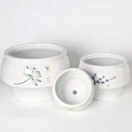 Bassin à pieds hauts vitré en céramique, Pot multi-bonsaï, petit Vase, motif traditionnel chinois, décoration de Table de salle et de jardin