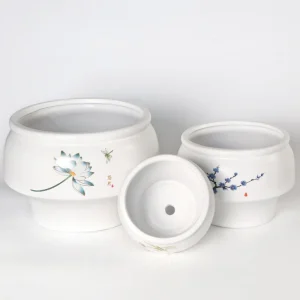 Bassin à pieds hauts vitré en céramique, Pot multi-bonsaï, petit Vase, motif traditionnel chinois, décoration de Table de salle et de jardin Bassin à pieds hauts vitré en céramique, Pot multi-bonsaï, petit Vase, motif traditionnel chinois, décoration de Table de salle et de jardin