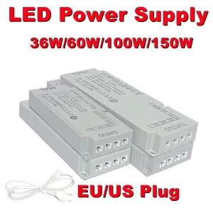 Transformateur d’alimentation à découpage 36W-150W, AC220V à DC12V/24V, prise EU/US, armoires d’éclairage domestique, armoires, bande lumineuse, gradation Transformateur d’alimentation à découpage 36W-150W, AC220V à DC12V/24V, prise EU/US, armoires d’éclairage domestique, armoires, bande lumineuse, gradation