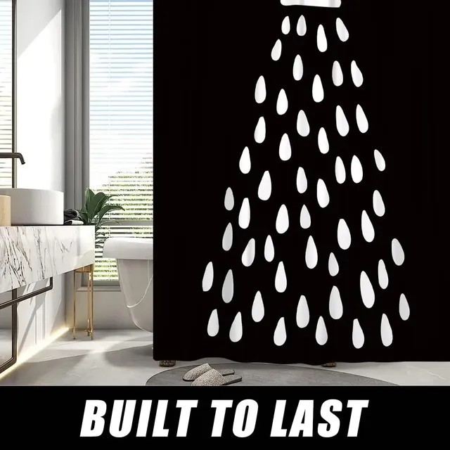Rideau de douche noir et blanc – vue 2