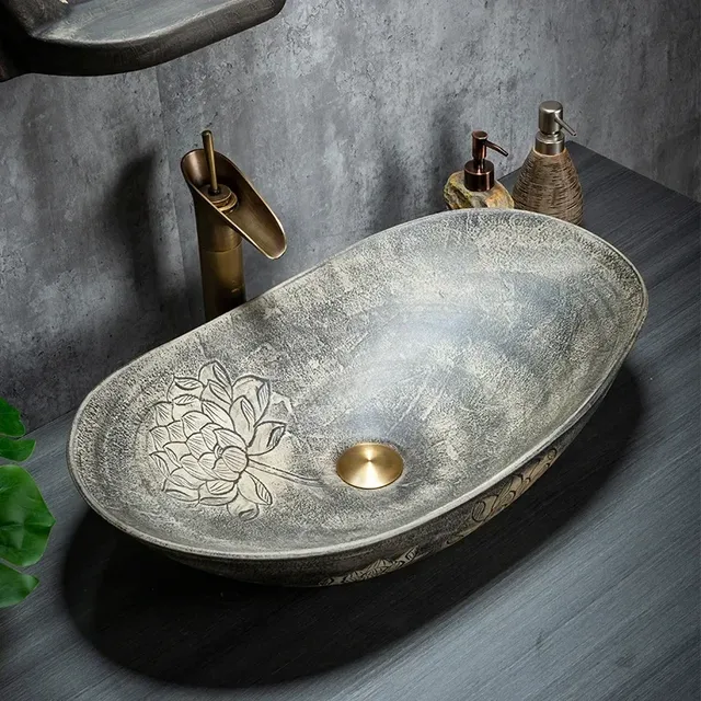 Lavabo en céramique salle de bains éviers cour évier… – vue 2