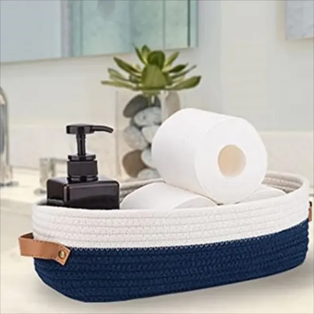 Panier rangement ovale corde tressée beige bohème… – vue 4