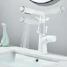 Robinet d'évier de lavabo blanc extractible soulève vers… – vue 6