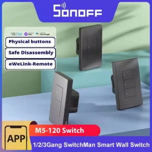 SONOFF M5-120 US SwitchMan commutateur mural WiFi intelligent 1/2/3 Gang bouton mécanique commutateur APP commande vocale via e-WeLink Alexa Google