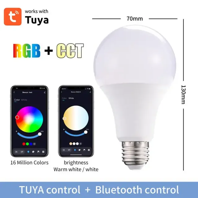 Ampoule Led intelligente Tuya Bluetooth RGBCW – vue 2