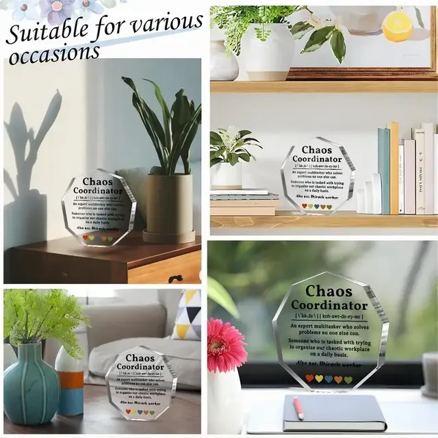 Plaque acrylique octogonale transparente bords biseautés… – vue 4