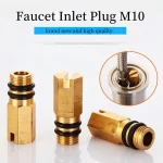 Bouchon d&rsquo;entrée de robinet M10, 2 pièces, bouchon d&rsquo;obturation, robinet d&rsquo;eau chaude et froide, embout de tuyau Flexible pour robinets mélangeurs de salle de bains, accessoires