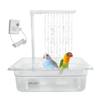 Baignoire à oiseaux douche automatique perruche baignoire Cage oiseaux…