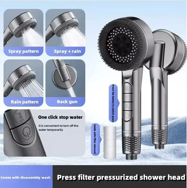 Pommeau de douche à main haute pression avec filtre-5…