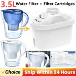 Filtre à eau et carafe à charbon actif pour supporter ficateur d&rsquo;eau, adhérence domestique et de cuisine, 3,5 l