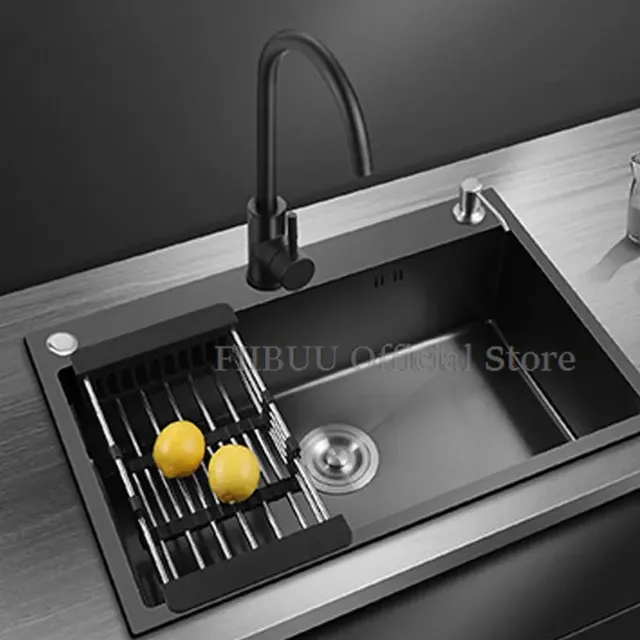 Éviers de cuisine en acier inoxydable noir – vue 2