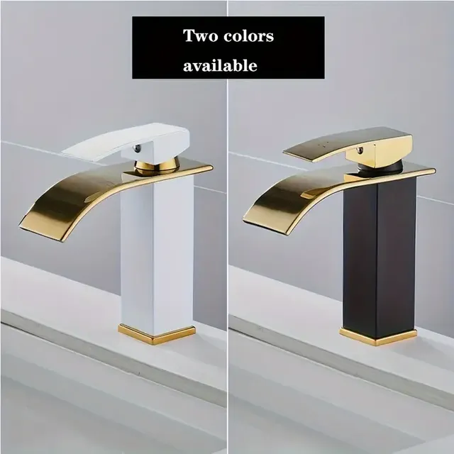 Nouveau robinet cascade de luxe noir blanc or – vue 6
