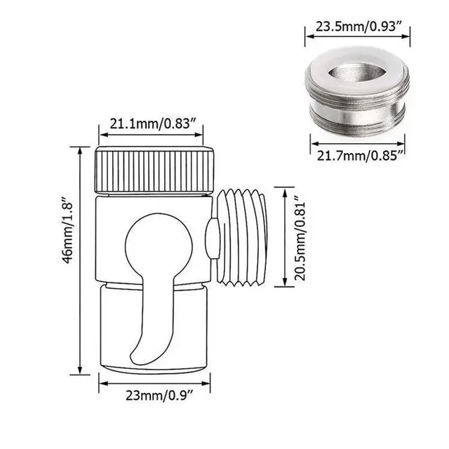 Adaptateur de robinet de cuisine en alliage de… – vue 2