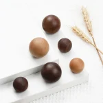 Bouton rond minimaliste en bois de noyer, poignée de porte d&rsquo;armoire de cuisine, noyer naturel, cendres, hêtre, décor boule, quincaillerie de meubles