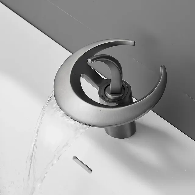 Robinet de lavabo de salle de bains doré/blanc – vue 2