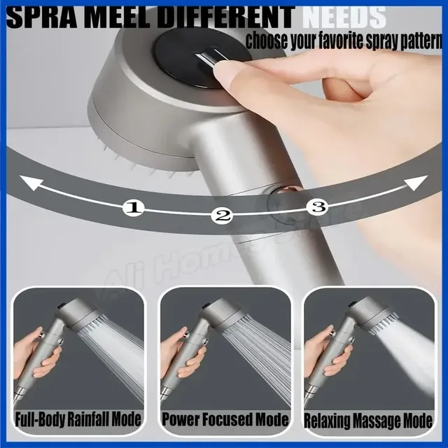 Pommeau de douche à main haute pression avec 4 Modes de… – vue 4
