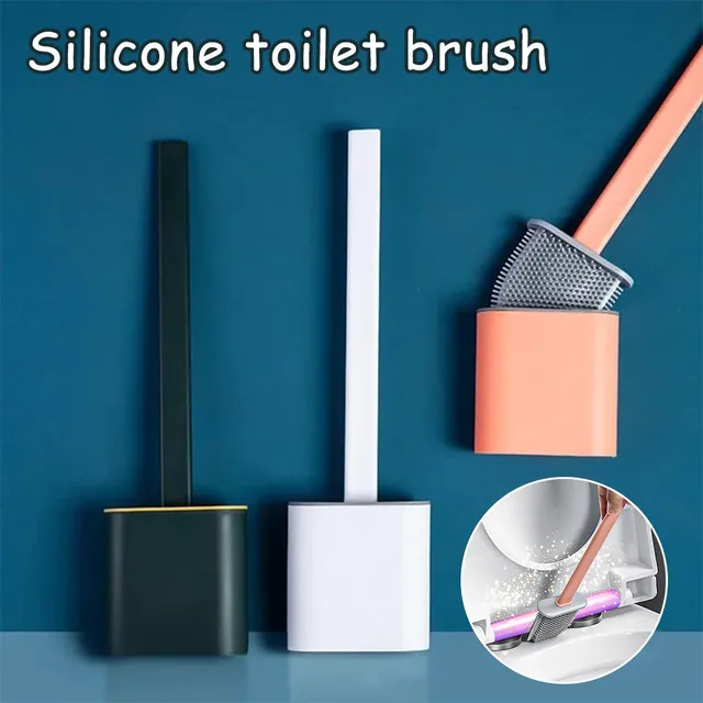 Brosse toilette murale sol silicone doubleface plate… – vue 2