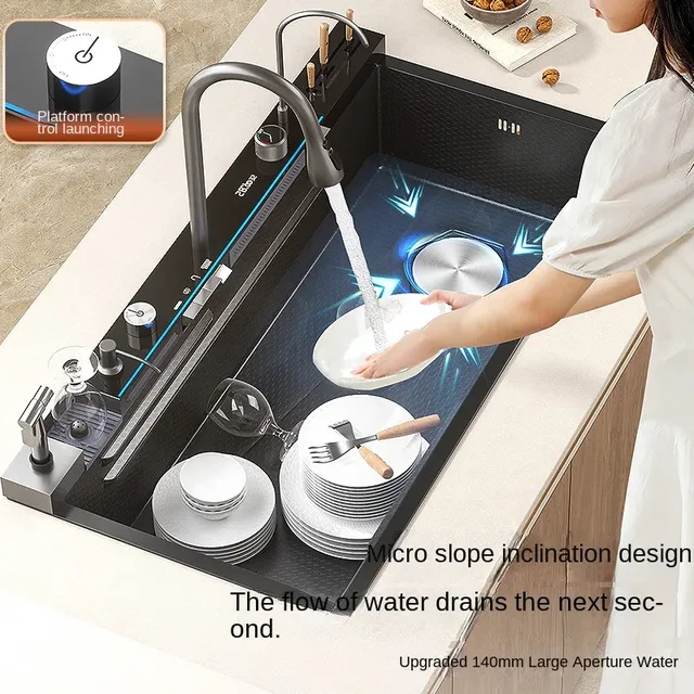 Évier cuisine encastré inox 304 brossé effet nidabeille… – vue 2