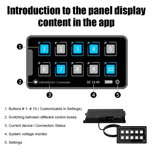 Panneau de commutation Bluetooth de luxe – vue 5