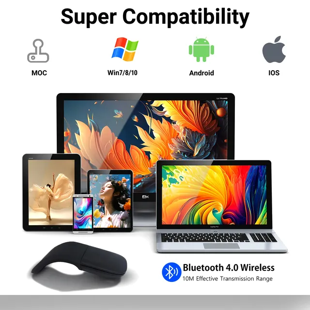 Souris Bluetooth pliable avec bouton muet – vue 4