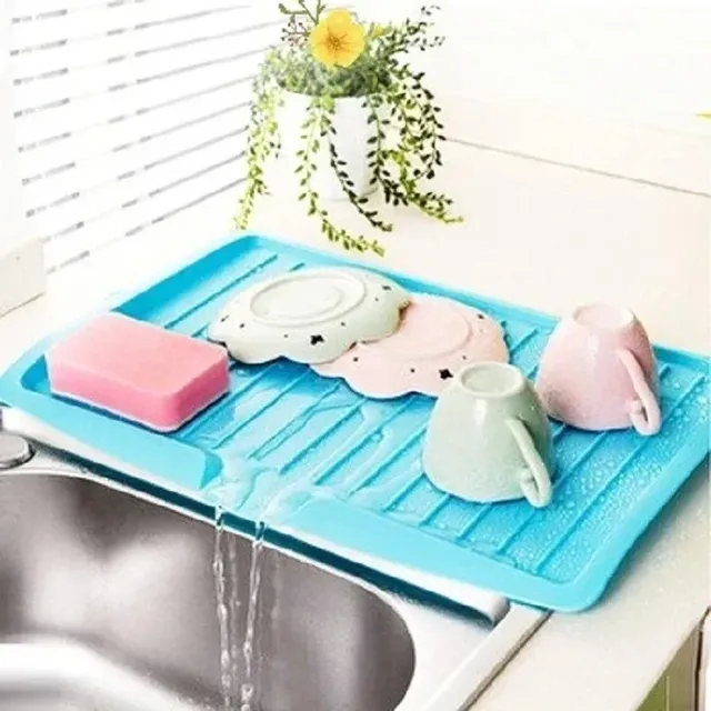 Plateau égouttoir silicone bleu antidérapant souple…