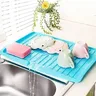 Plateau égouttoir silicone bleu antidérapant…