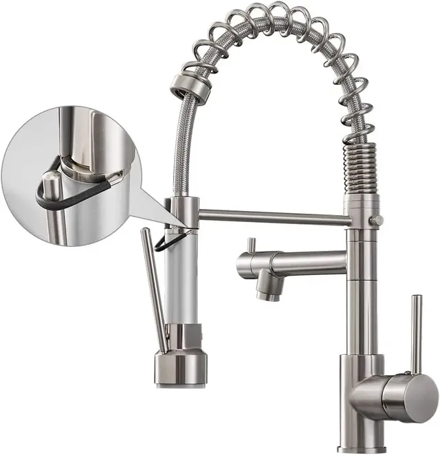 Robinet d'évier de cuisine avec pulvérisateur extractible – vue 2