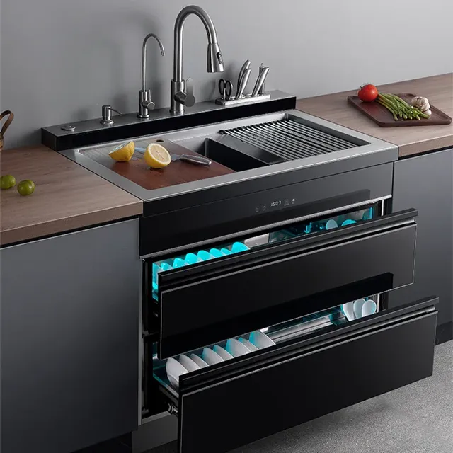 Évier encastrable inox brossé bac unique égouttoir… – vue 2