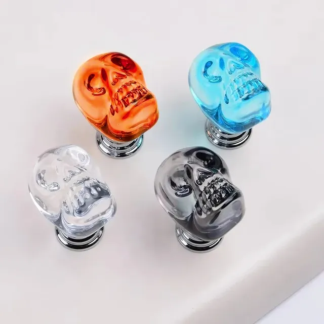 Bouton en cristal poignées en forme de crâne poignées de… – vue 2