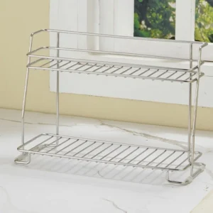 Supports de rangement de cuisine en acier inoxydable, deux niveaux, Simple, moderne, pour chambre à coucher, bureau, décoration classique et pratique pour la maison