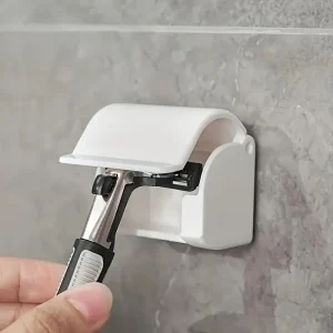 Organisateur de salle de bain-support de rasoir de douche mural, pas besoin d&rsquo;alimentation, plastique, rangement de salle de bain, accessoires, facile à organiser