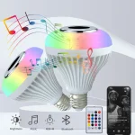 Ampoule de musique avec haut-parleur Bluetooth intelligent rvb, ampoule de scène colorée avec télécommande E27 12W, ampoule Led variable pour fête à domicile