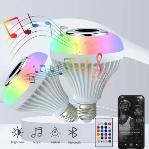 Ampoule de musique avec haut-parleur Bluetooth intelligent rvb, ampoule de scène colorée avec télécommande E27 12W, ampoule Led variable pour fête à domicile