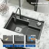 Évier cuisine encastrable composite granit noir mat… – vue 2