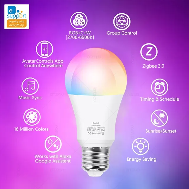 15W 18W E27 Zigbee ampoules intelligentes RGB E27… – vue 4