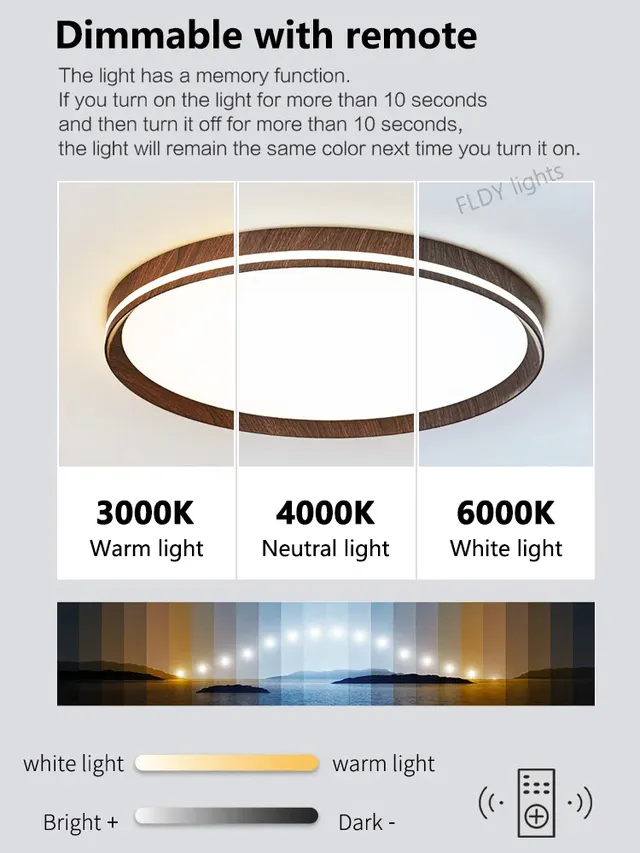 Plafonnier LED intelligent avec télécommande vocale – vue 4