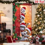 Panneau de porte décoratif de noël, bannière de cadre de porte décorative de noël, adapté à la décoration du panneau de porte de la pièce et du salon, 1 pièce