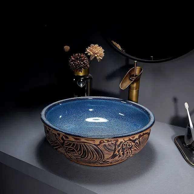 Vasque poser ronde lavabo bol céramique émaillée… – vue 5