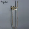 BagnoLux robinet de baignoire et douche, double commande murale en laiton brossé or noir salle de bains chaude et froide BagnoLux robinet de baignoire et douche, double commande murale en laiton brossé or noir salle de bains chaude et froide