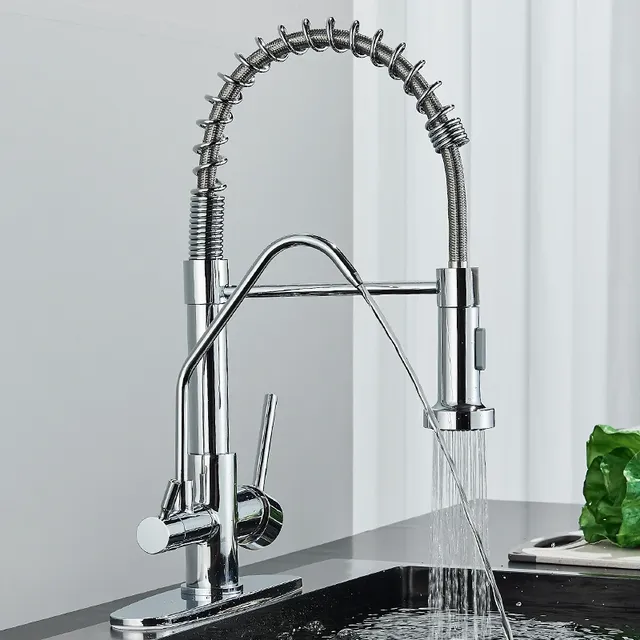 Robinet de cuisine moderne chromé – vue 2