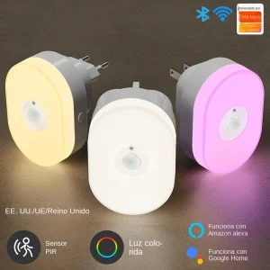 WiFi Tuya Smart Led veilleuse PIR capteur de mouvement Eu Us Uk brancher applique murale blanc chaud RGB chambre App voix pour Alexa Google Home WiFi Tuya Smart Led veilleuse PIR capteur de mouvement Eu Us Uk brancher applique murale blanc chaud RGB chambre App voix pour Alexa Google Home