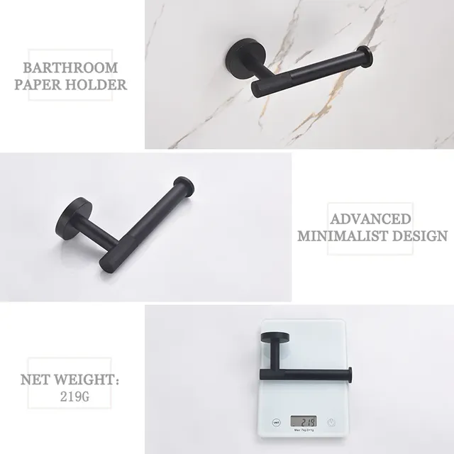Accessoires de salle de bains brossés noirs – vue 2