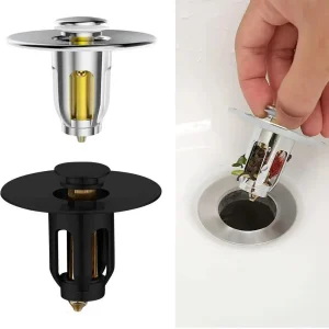 Filtre de vidange de rebond de ark en métal avec panier anti-encrassement, bouchon de vidange d&rsquo;évier portable, attrape-cheveux pop-up