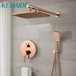 KEMAIDI ensemble de robinets de douche en or Rose mitigeur de douche dissimulé avec boîte intégrée système de douche de pluie au Design de luxe moderne